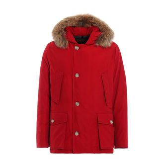 Woolrich Rode Winter Parka voor Heren - Heren - Winterjassen - Rood - S - Katoen - Jassen