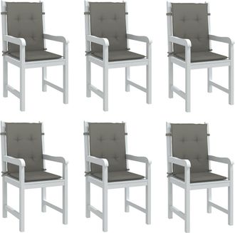 vidaXL Cojines Para Silla Respaldo Bajo 6 Ud Tela Gris Oscuro Melange Vidaxl