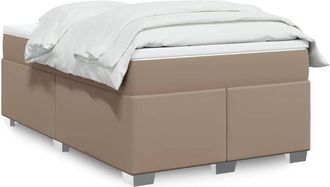 vidaXL Vidaxl - Cama Box Spring Con Colch&oacute;n Cuero Sint&eacute;tico Capuchino 120x190cm