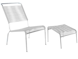 Schubiger M&ouml;bel Spaghetti-Lounger-Hochlehner + Hocker S&auml;ntis