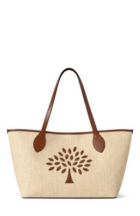 Mulberry Raffia Tree Tote in Ecru-Bright Oak at Nordstrom
