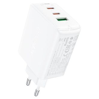 OEM Cargador R&aacute;pido Gan 2x Usb-c Usb-a Pps Pd Qc4+ 65w Blanco