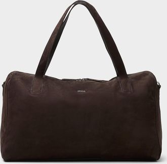 Ermenegildo Zegna Mens Holdall SecondSkin suede weekender bag
