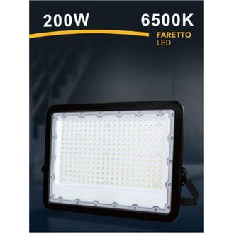 Trade Shop Trade Shop Traesio - Trade Shop - Faro Led 200 W Ultra Slim Esterno Nero Ip65 Luce Fredda Naturale Calda Fs200w-n
