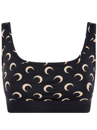 Marine Serre Moon Printed Jersey Sports Bra