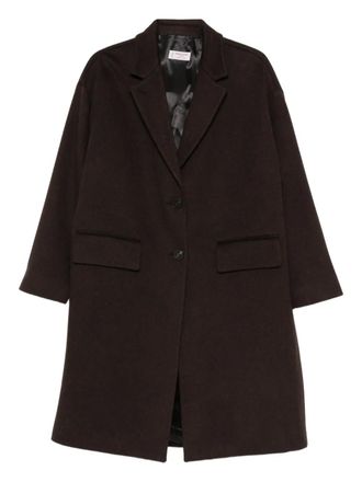 Alberto Biani single-breasted coat - women - Wool/Polyester - 44 - Brown