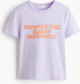 H&M Bedrucktes T-Shirt aus Viskosegemisch - Helllila/Manifesting