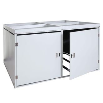 Hhg Garage Armadio Per 4 Biciclette Con Serratura E Fioriera Hhg-985b Ferro Acciaio Zincato 126x220x210cm Grigio