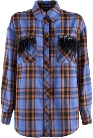 Nenette Camicia Check - Dames - Blouses & Shirts - Blauw - Maat: S Katoen