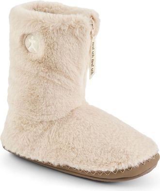 Bedroom Athletics Womens Monroe Faux Fur Slipper Boot Soft Warm Zip Fastening Memory Foam Durable Machine Washable - Cream/Moonrock - UK 7/8
