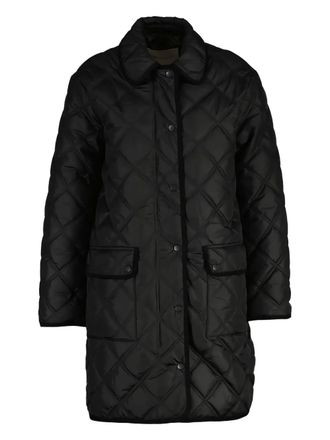 GANT quilted corduroy-trim coat - Black