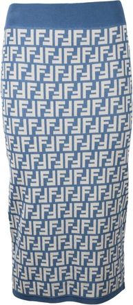 Fendi Longuette Gebreide Rok - Dames - Rokken - Veelkleurig - Maat: XS Katoen
