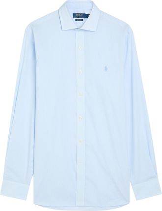 Polo Ralph Lauren Logo-embroidered Striped Cotton-poplin Shirt - Light Blue - 42 (C16.5 / XL)