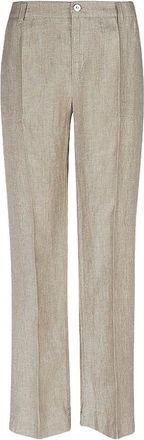 M.A.C Chiara Wijde Broek - Dames - Broeken - Beige - Maat: S Corduroy