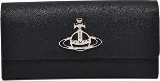 Vivienne Westwood Black Polyurethane Logo Wallet