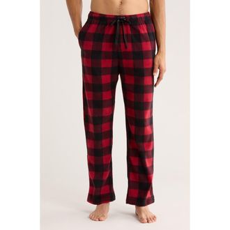 Lucky Brand Buffalo Plaid Dual Fleece Pajama Pants in Chili Pepper Print at Nordstrom Rack, Size Large