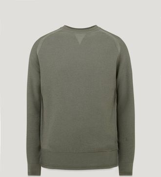 Belstaff Guide Crewneck Jumper Mens Organic Cotton Sage Green Size 2XL