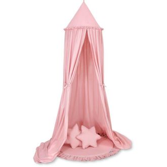 OEM Conjunto: Dosel Colgante Para Habitaci&oacute;n Infantil, Alfombra Con Volante, Almohadas - Rosa Polvoriento