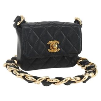 Chanel Pre-owned Leren Mini Tas - Dames - Pre-owned - Zwart - Maat: ONE Size Leer