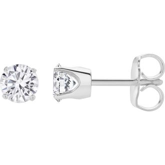LuvMyJewelry Seraph 1 Ct TW Lab Grown Round Diamond Studs 14K Gold Earrings in 14K White Gold at Nordstrom