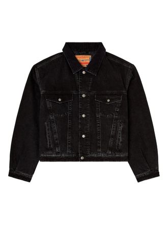 Diesel D-Ranger-T denim jack met ribfluwelen kraag - Zwart