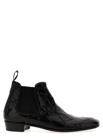 Lidfort Mens Braided Leather Ankle Boots