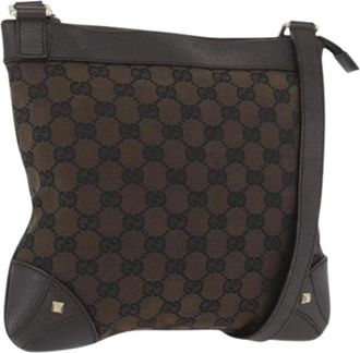 Gucci Pre-owned Vintage GG Canvas Schoudertas - Dames - Vintage Schoudertas - Bruin - ONE Size - Leer - Vintage