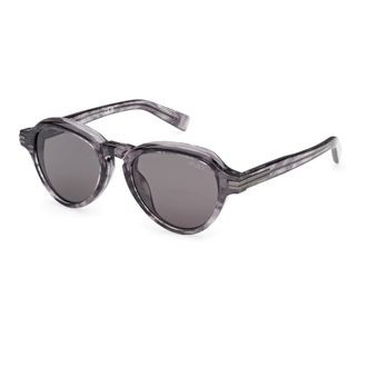 Ermenegildo Zegna Accessoires, unisex, Grijs, ONE Size, Grijze Zonnebril Met Gedurfd Rond Design