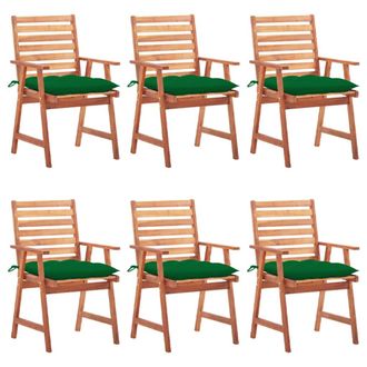 vidaXL Vidaxl - Sillas Comedor De Jard&iacute;n Y Cojines 6 Uds Madera Maciza Acacia
