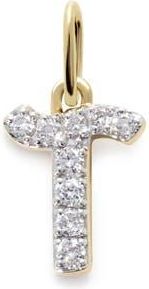 Monica Vinader Lab Grown Diamond Initial Pendant Charm in 14K Gold T at Nordstrom