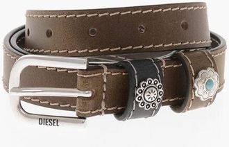 Diesel Leather Belt B-TEXA Solid-Color 20mm size 85