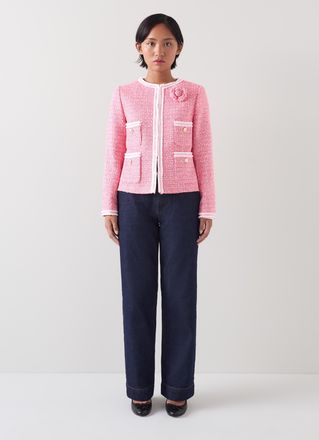 L.k. Bennett Womens Charlie Petite Jackets, Pink/Cream - Size 12 UK