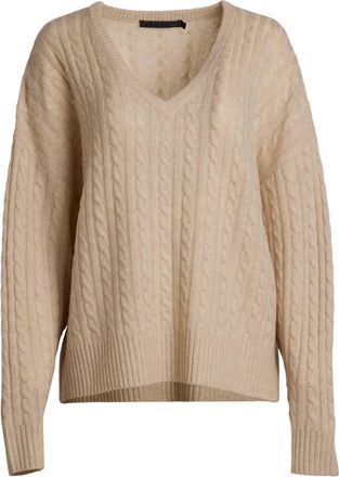 Jenni Kayne Womens Nell V-Neck Sweater In Alabaster