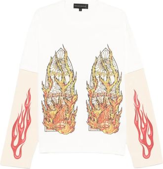 Who Decides War by Ev Bravado Felpa con stampa - Bianco