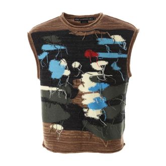 Andersson Bell Sleeveless Knitwear, male, Multicolor, Size: M Block Intarsia Crew-Neck Vest