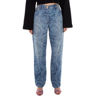 Versace Barocco Straight-Leg Denim Jeans, Waist Size 27