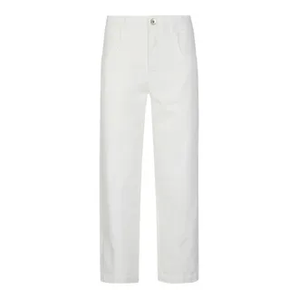 Eleventy Denim Pinces Trousers - female - Eleventy - Straight Fit Jeans - White - 2XL - Jeans