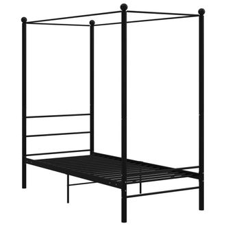 Berkfield Home Canopy Bed Frame Black Metal 90x200 cm