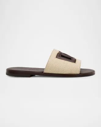 Dolce & Gabbana Men & apos;s Leo Leopard-Print Goat Hide Slides