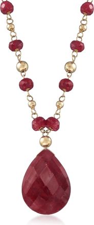 Ross-Simons Ruby Station Necklace in 14kt Yellow Gold