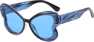 Generic Woman Vintage Party Photo Shoot Sunglasses Fashion Vacation Large Frame Sun Glasses(Blue)