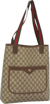 Gucci Pre-owned Leather gucci-bags - Dames - Vintage Shopper - Beige - ONE Size - Leer - Vintage