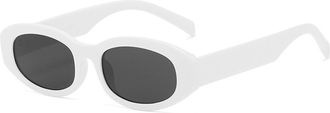 Generic Oval Small Frame Mens And Womens Sunglasses Outdoor Fashion Party Vacation Photo Shoot Sun Glasses(White)