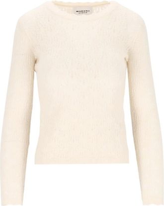 Isabel Marant Obeline Crewneck Sweater - Dames - Ronde hals truien - Wit - 2XS - Truien & Vesten