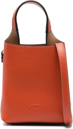 Tod's mini leather tote bag - women - Calf Leather - One Size - Orange