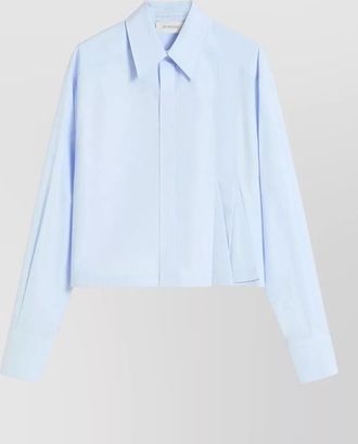 Sportmax cropped poplin shirt asymmetric pleated design