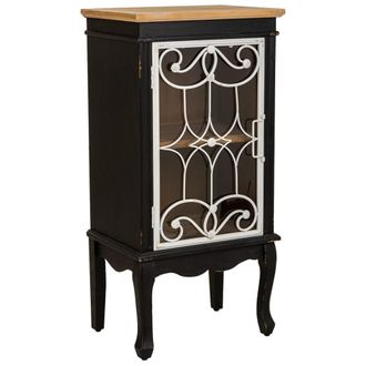 Wanderlust Deco Vitrina de madera y metal negra 50x36x100.5