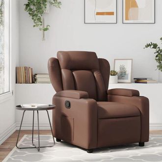 vidaXL Sill&oacute;n Reclinable De Cuero Sint&eacute;tico Marr&oacute;n Vidaxl