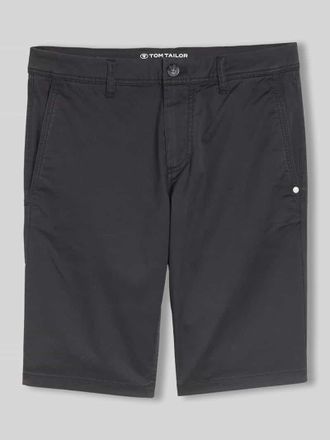 Tom Tailor Slim Fit Chinoshorts aus Baumwoll-Mix in Dunkelgrau, Gr&ouml;&szlig;e 30