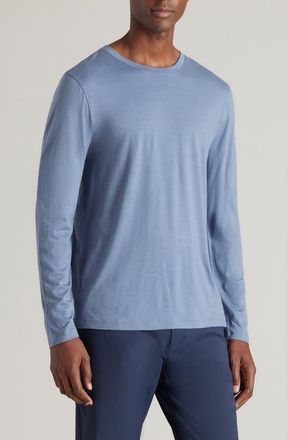 Rhone Modino Long Sleeve Wool Blend Crewneck T-Shirt in Folkstone Gray at Nordstrom, Size Small